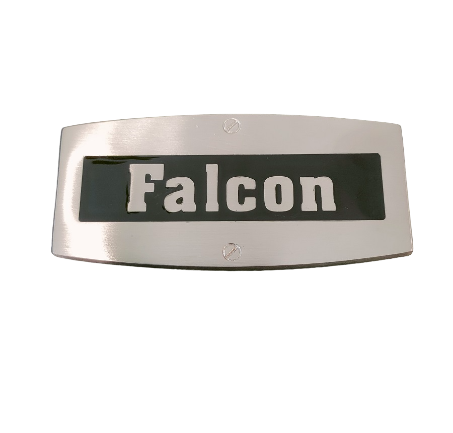 PLAQUE MARQUE FALCON / CHROME