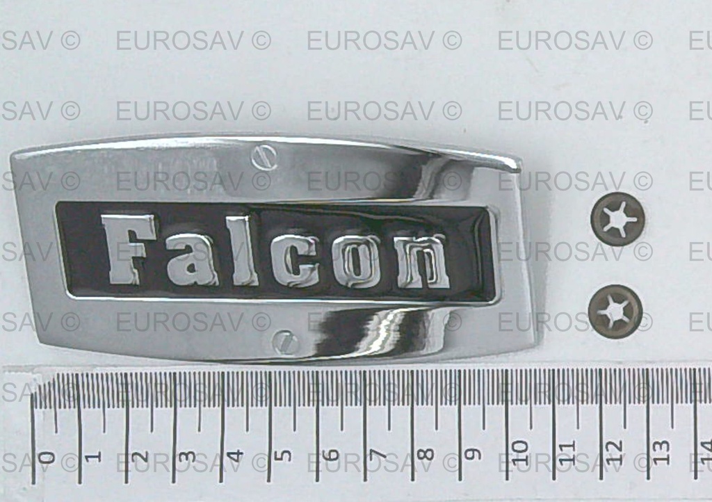 PLAQUE DE MARQUE "FALCON" - CHROME